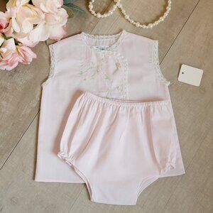 Feltman Brothers Pink Floral Lace Diaper Set Size 3 Months Baby Shower Gift NWT